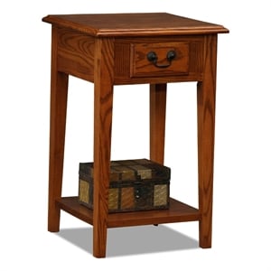 Leick Furniture Wood Shaker Square End Table in Medium Oak Finish