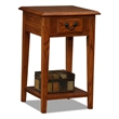 Leick Furniture Wood Shaker Square End Table in Medium Oak Finish