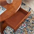 Leick Furniture Wood Shaker Oval Coffee Table in Medium Oak Espresso
