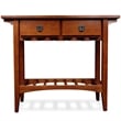 Leick Furniture Wood Mission Wine Table with Storage Drawers in Russet Oak