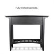 Leick Furniture Wood Mission Wine Stand with Storage Drawers in Black