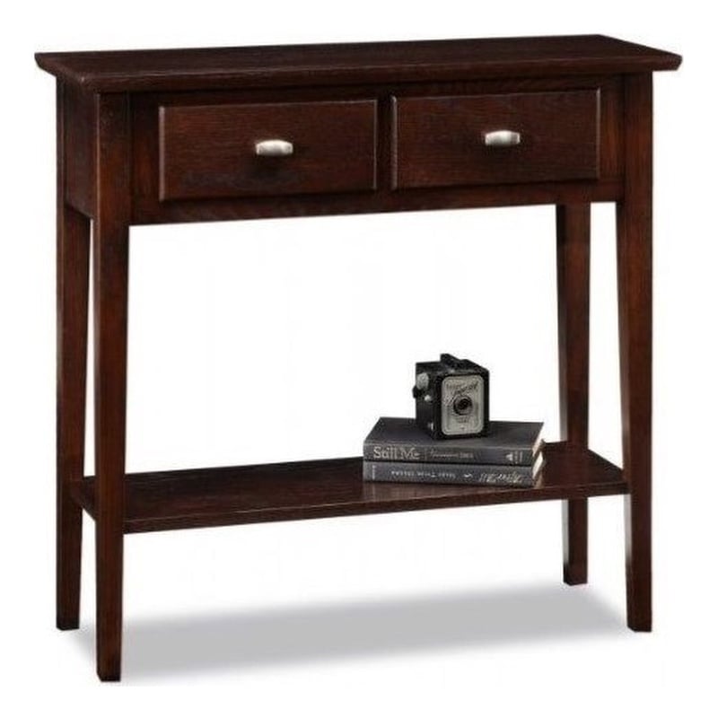 Leick Furniture Hall Wood Console-Sofa Table in Chocolate Oak Finish