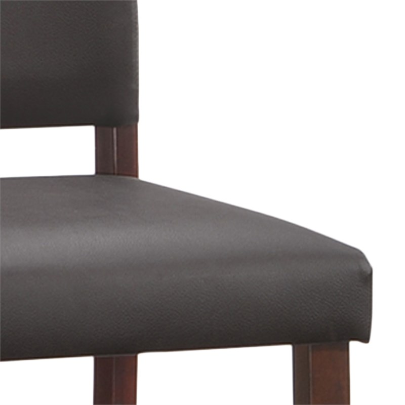 Leick Favorite Finds Wood Upholstered Back Counter Stool Set in Cappuccino