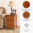 Leick Furniture Shaker Wood Cabinet End Table in Medium Oak