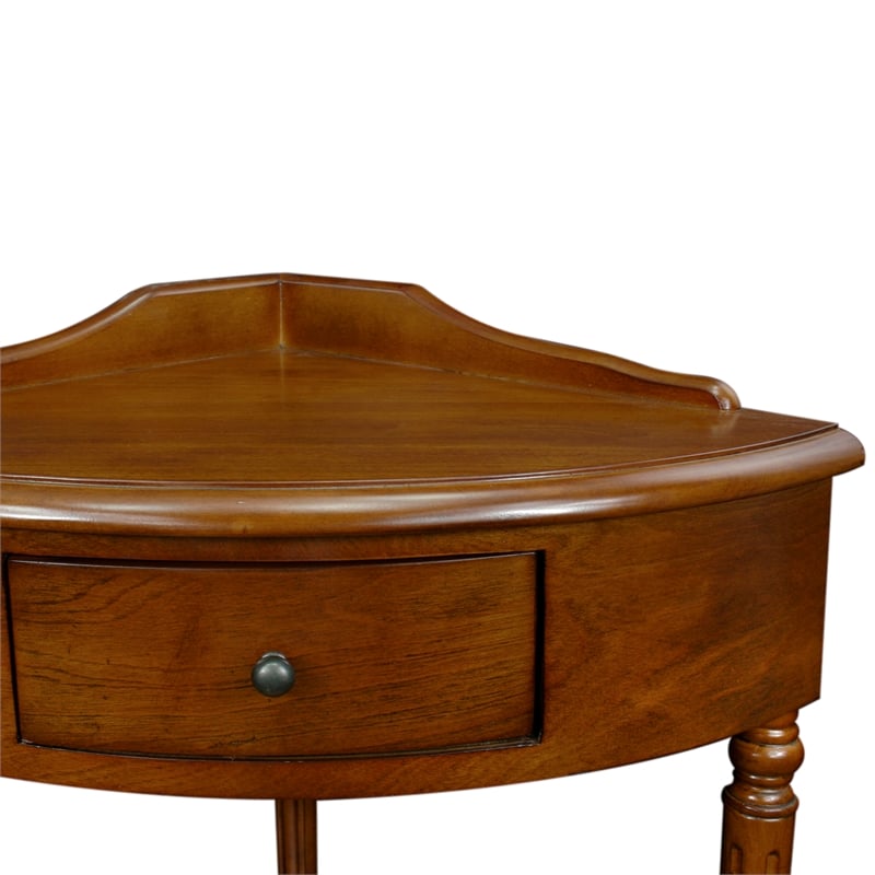 Leick Favorite Finds Wood Corner Table in Russet/Mahogany