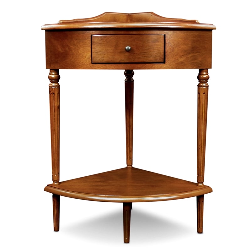 Leick Favorite Finds Wood Corner Table in Russet/Mahogany