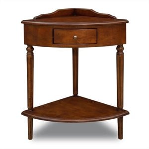 Leick Favorite Finds Wood Corner Table in Russet/Mahogany