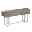 Holly & Martin Driness Drop Leaf Dining Table in Gray/White