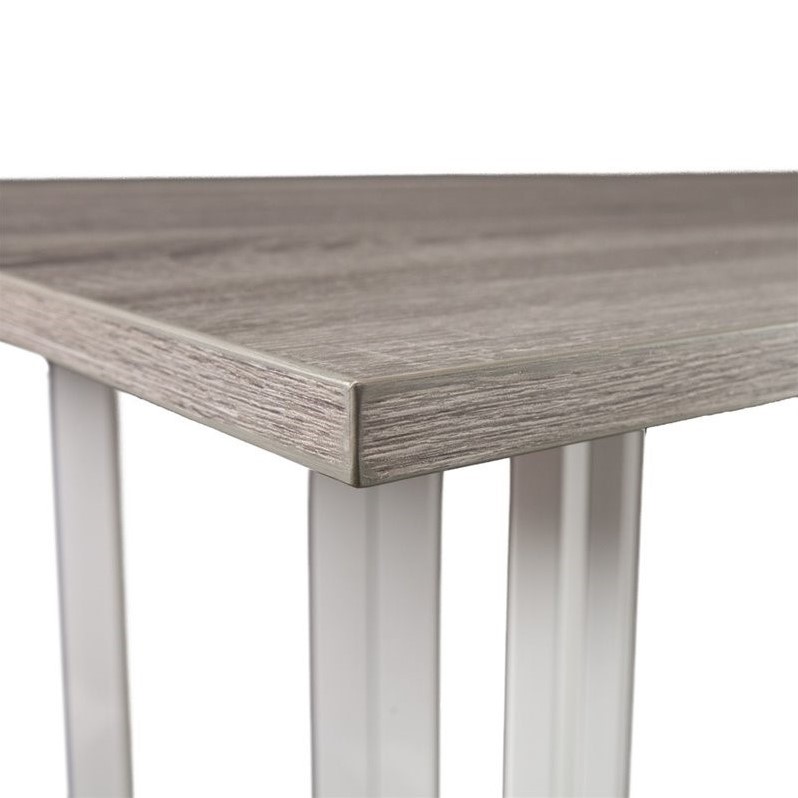 Holly & Martin Driness Drop Leaf Dining Table in Gray/White