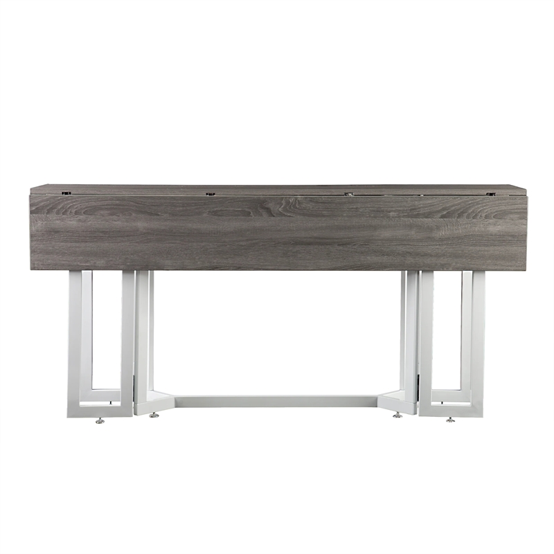 Holly & Martin Driness Drop Leaf Dining Table in Gray/White
