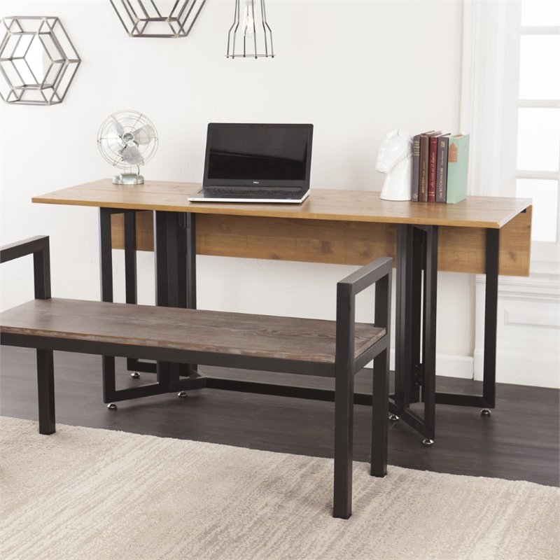 Holly & Martin Driness Drop Leaf Dining Table in Oak and Black