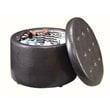 Convenience Concepts Designs4Comfort Round Ottoman in Espresso Faux Leather