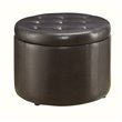 Convenience Concepts Designs4Comfort Round Ottoman in Espresso Faux Leather