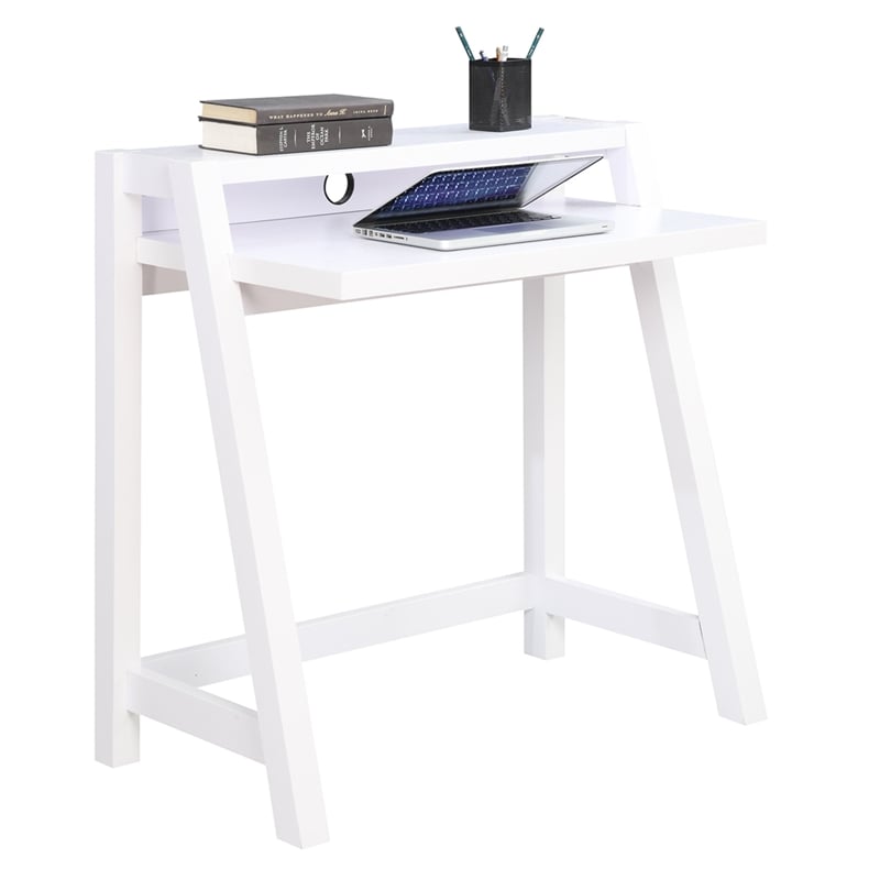 Convenience Concepts Newport Lilly Writing Desk in White Wood Finish