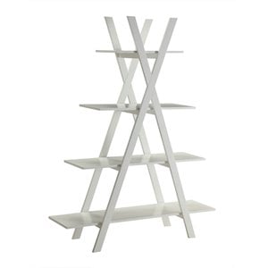 Convenience Concepts Oxford Four Shelf Bookcase in White Wood Finish