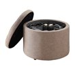 Convenience Concepts Designs4Comfort Round Ottoman in Beige Fabric