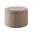 Convenience Concepts Designs4Comfort Round Ottoman in Beige Fabric