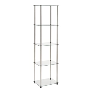 Convenience Concepts Designs2Go Four Shelf Clear Glass Tower