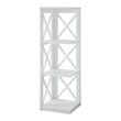 Convenience Concepts Oxford Three-Shelf Corner Bookcase in White Wood Finish