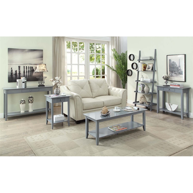 Convenience Concepts American Heritage Console Table in Gray Wood Finish