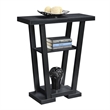Convenience Concepts Newport V Console Table in Black Wood Finish