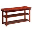 Convenience Concepts Oxford Utility Mudroom Entryway Bench in Cherry Wood Finish