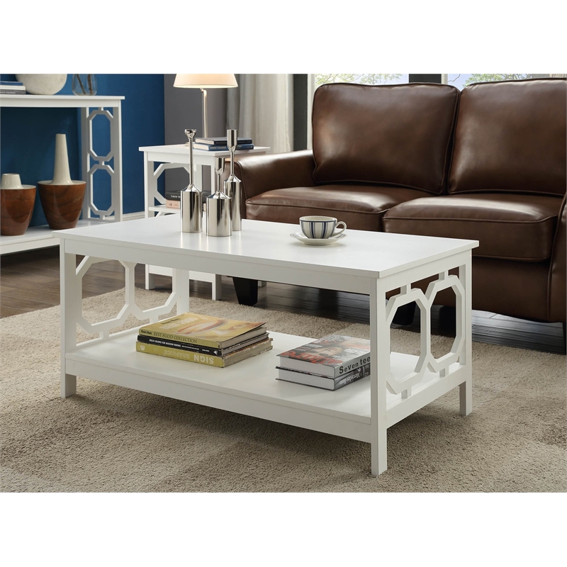 Convenience Concepts Omega Coffee Table in White Wood Finish