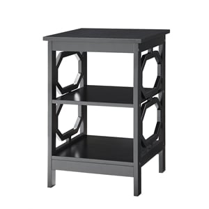 Convenience Concepts Omega Square End Table in Black Wood Finish
