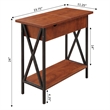 Tucson Electric Flip Top Table in Cherry Wood and Black Metal Frame