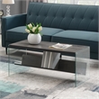 Convenience Concepts Soho Coffee Table in Weathered Gray Wood Finish