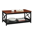 Oxford Coffee Table with Shelf in Cherry and Black Wood Finish