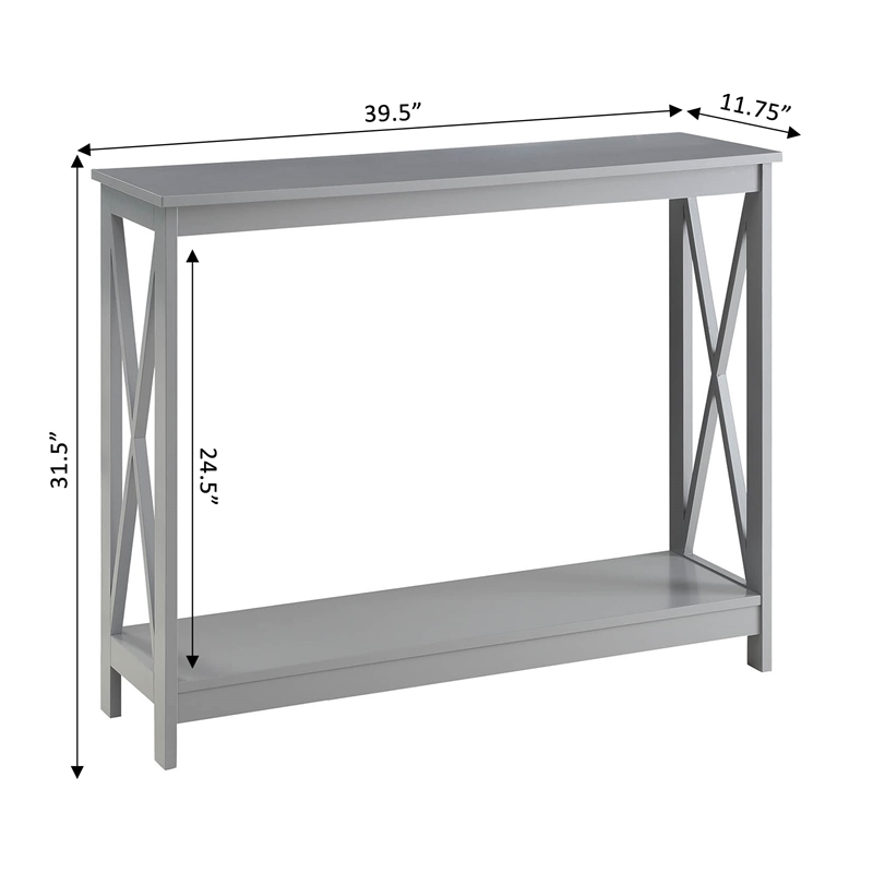 Convenience Concepts Oxford Console Table in Gray Wood Finish