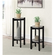 Convenience Concepts Newport Medium Plant Stand in Black Wood Finish