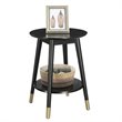 Convenience Concepts Wilson Mid-Century Round End Table in Black Wood Finish