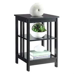 Convenience Concepts Mission Square End Table in Black Wood Finish