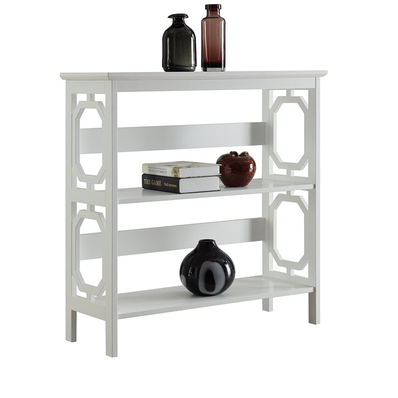 Convenience Concepts Omega Two-Shelf Bookcase in White Wood Finish