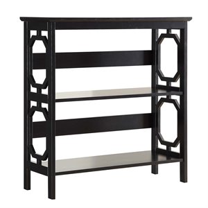 Convenience Concepts Omega Two-Shelf Bookcase in Black Wood Finish