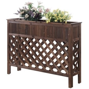 Designs2Go 48&quot Patio Planter in Weathered Cedar Cinnamon Wood Finish