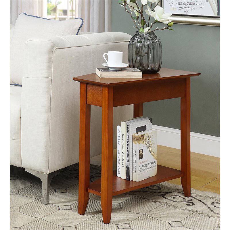 Convenience Concepts End Table Coffee Accent Table Rectangle in Cherry Wood