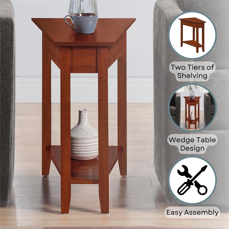 Convenience Concepts End Table Coffee Accent Table Rectangle in Cherry Wood
