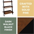 Convenience Concepts French Country Bookshelf Ladder in Dark Brown Walnut Wood