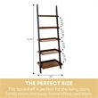 Convenience Concepts French Country Bookshelf Ladder in Dark Brown Walnut Wood