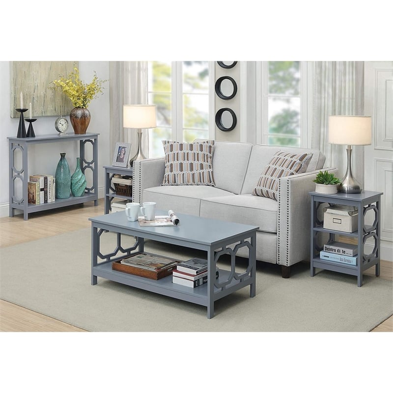 Convenience Concepts Omega Console Table in Gray Wood Finish