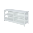 Convenience Concepts Omega TV Stand in White Wood Finish with Two Shelves