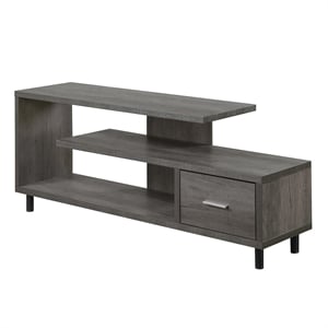 Convenience Concepts Seal II 60&quot TV Stand in Weathered Gray Wood Finish