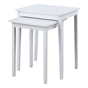 Convenience Concepts American Heritage Nesting End Tables in White Wood Finish