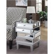 Gold Coast J Daniels  End Table in Mirrored Glass and Silver Wood Finish