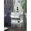 Gold Coast J Daniels  End Table in Mirrored Glass and Silver Wood Finish