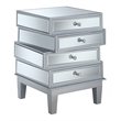 Gold Coast J Daniels  End Table in Mirrored Glass and Silver Wood Finish