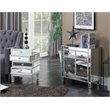 Gold Coast J Daniels  End Table in Mirrored Glass and Silver Wood Finish